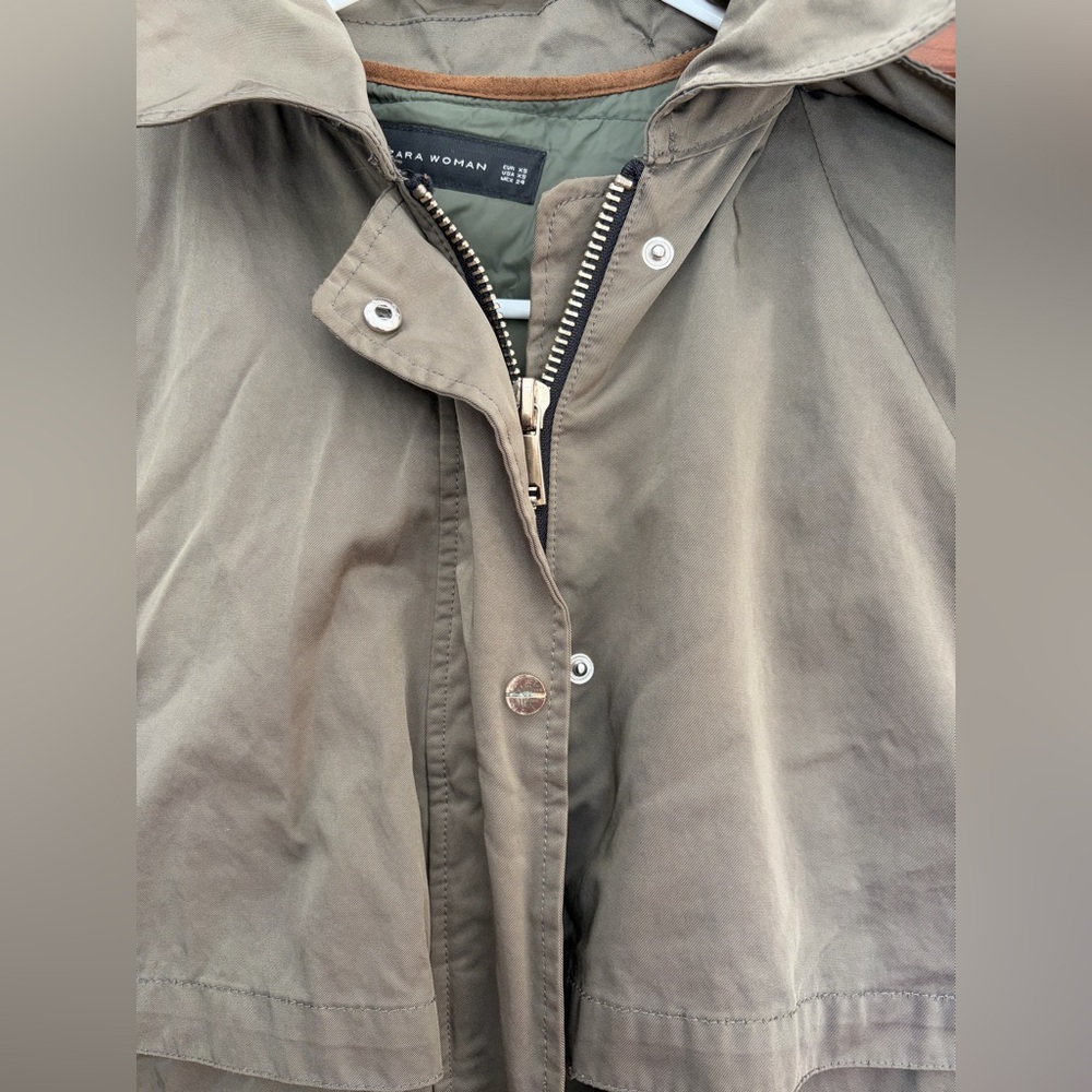 Zara Cotton Jacket & Vest removable with Faux Fur Trim Hood - Picture 3 of 10